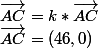  \\ \vec{AC}} = k*{\vec{AC}} \\ {\vec{AC}} = (46, 0) \\ 